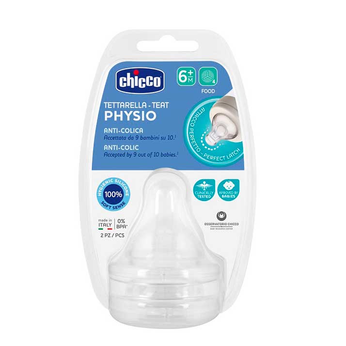 Chicco Tetina Physio Flujo Papilla 2 Uds 6M+