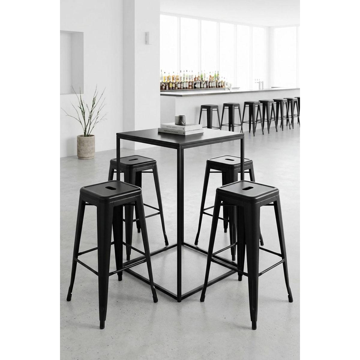Regalos Miguel - Packs Taburetes Altos - Pack 4 Taburetes Torix Altos - Negro mate