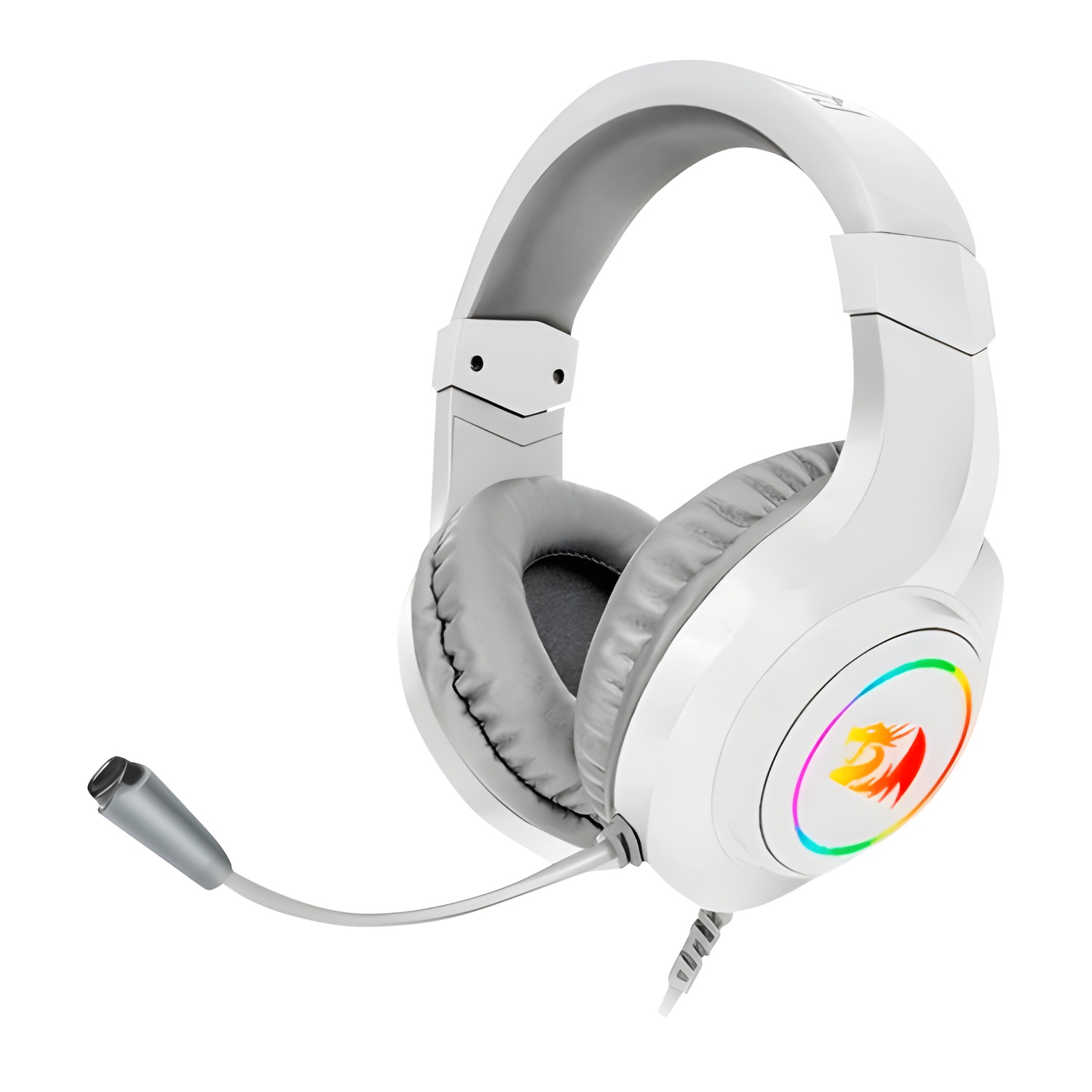 Redragon - hylas auricular gaming rgb 3.5mm micrófono blanco