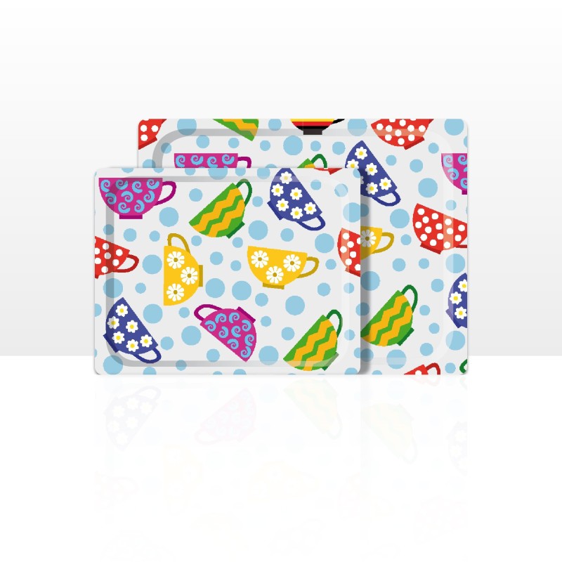 DON HIERRO - Set de 2 bandejas de servir, 42 x 29 cm y 48 x 37 cm, aptas para lavavajillas.-