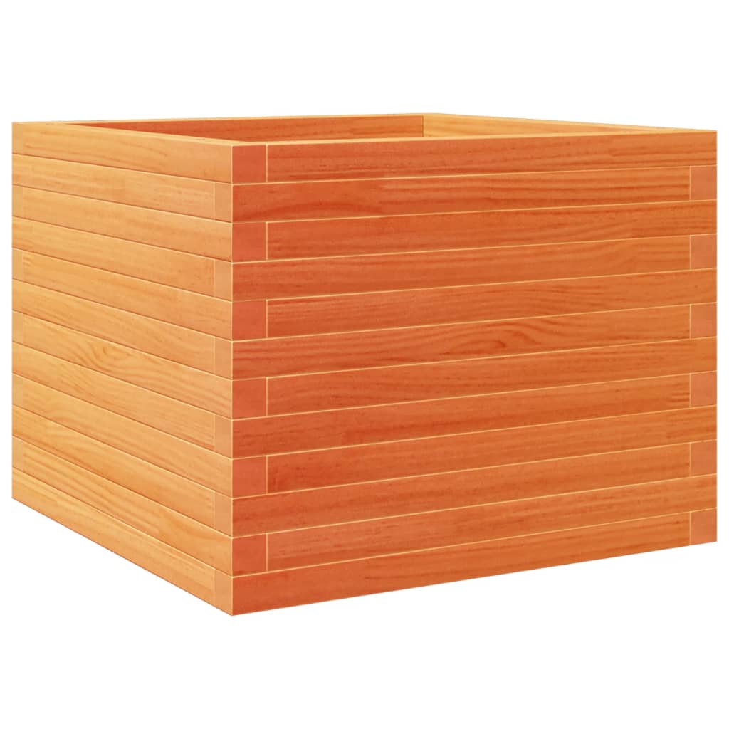 vidaXL Jardinera de madera maciza de pino 60x60x46 cm Color Pino natural,  Blanco,  Marrón cera y mas