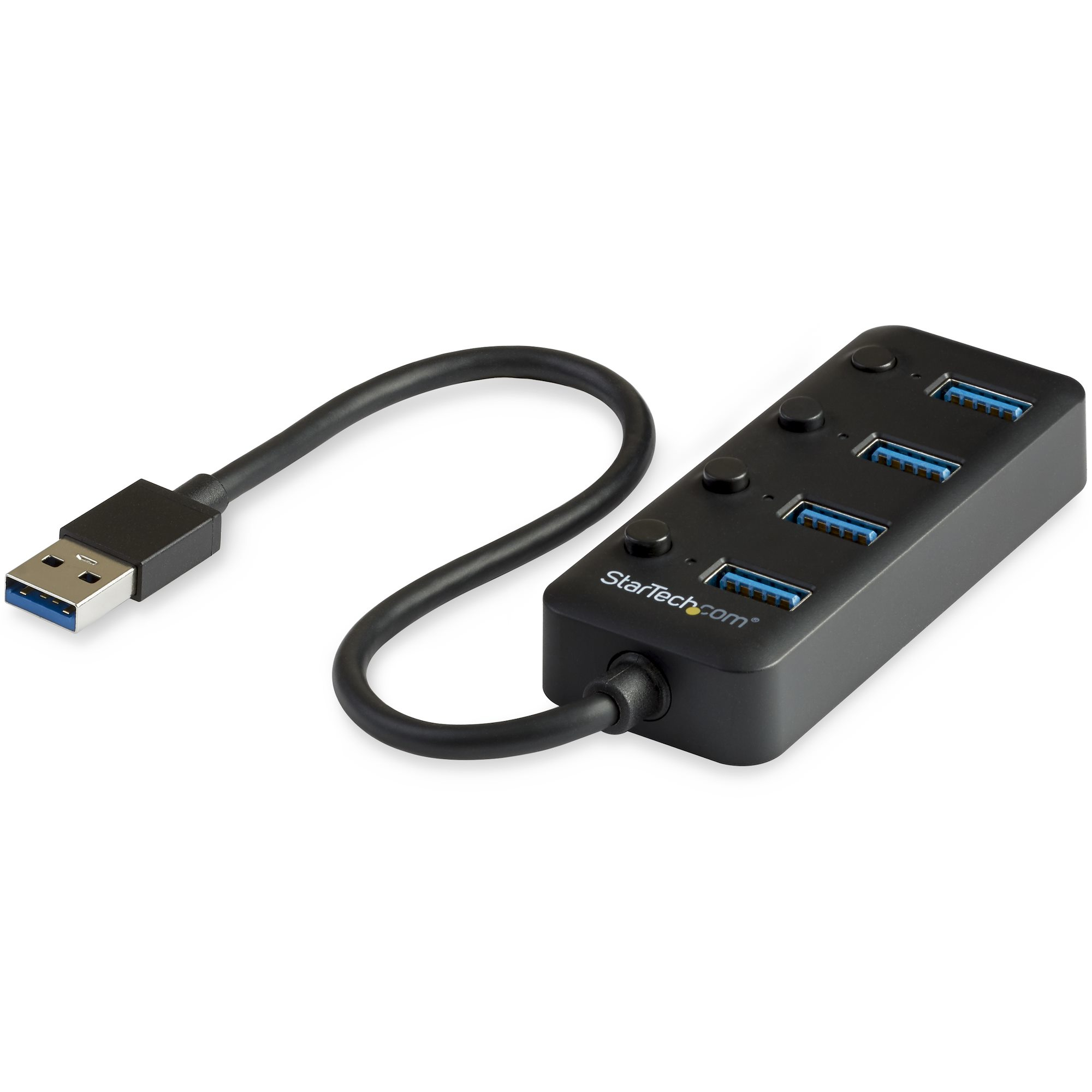 StarTech.com Hub USB 3.0 de 4 Puertos - Ladrón USB de 4 Puertos USB-A con Interruptores Individuales