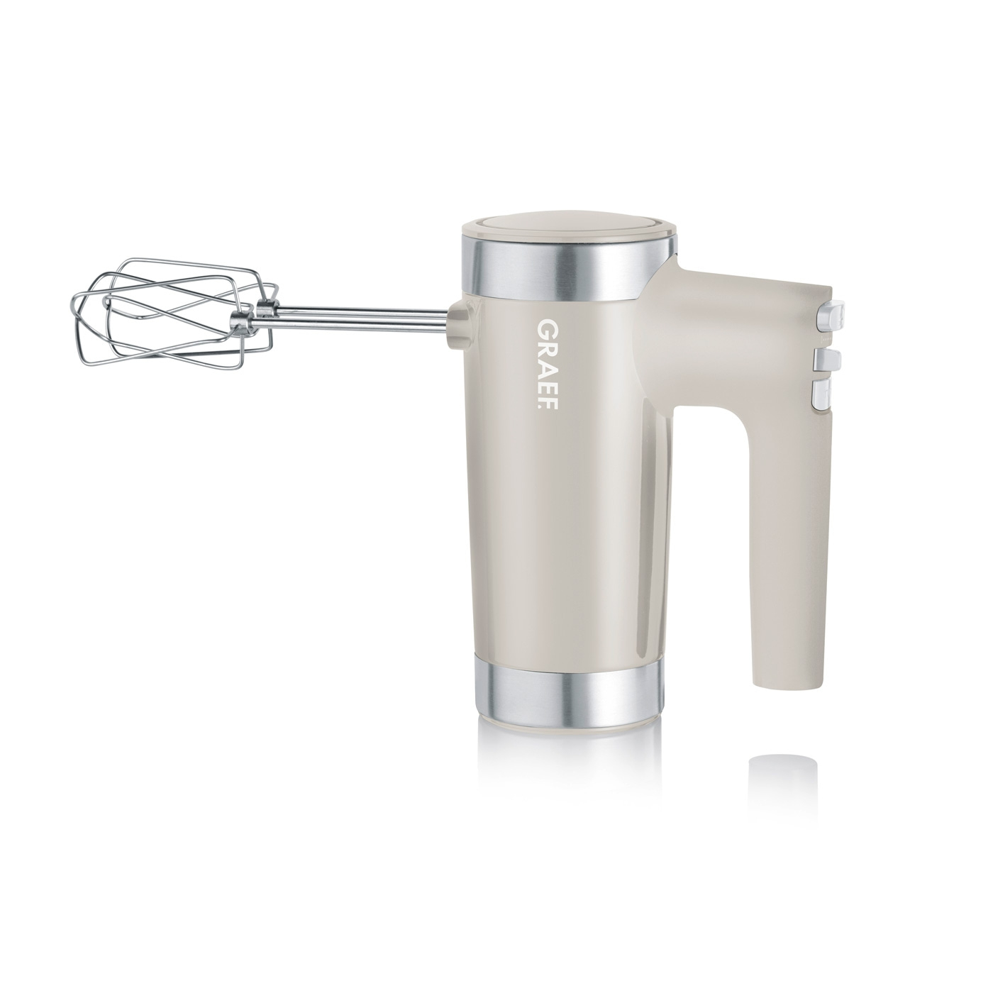 GRAEF Batidora de mano HM508 Taupe, 7 niveles de velocidad Botón Turbo, Funcionamiento silencioso, Botón de expulsión - Batidora de mano, Gancho amasador extra alto también para boles hondos