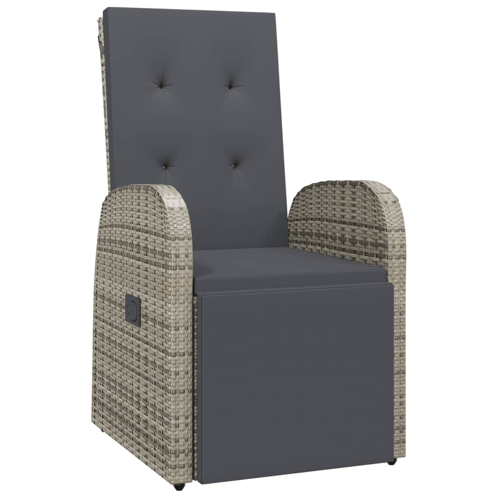 vidaXL Sillón reclinable de jardín con cojín ratán sintético