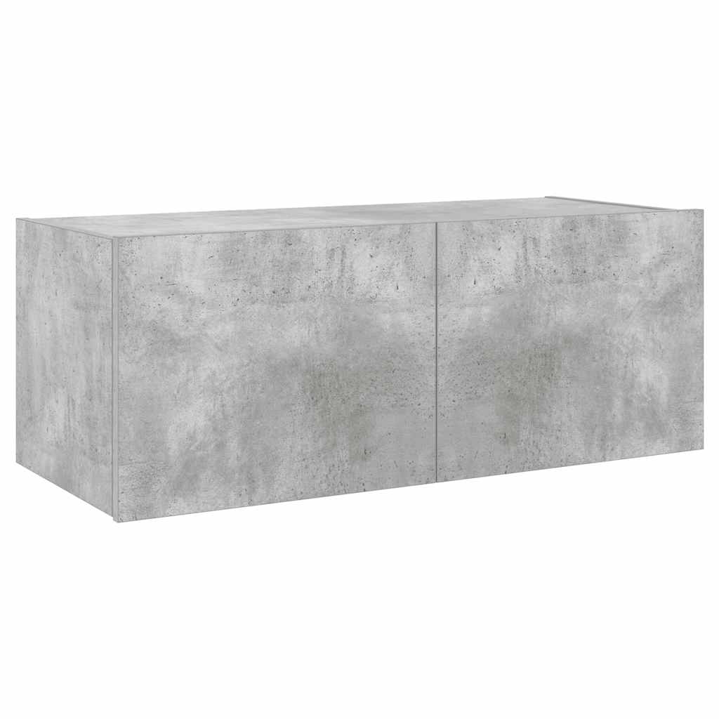 vidaXL Mueble de TV de pared con luces LED gris hormigón 80x35x31 cm