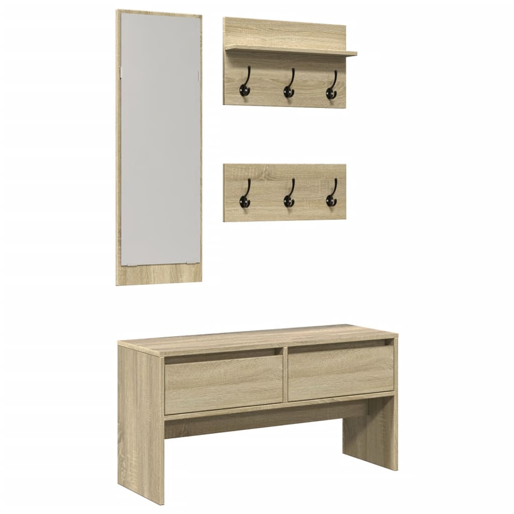 vidaXL Set de muebles de recibidor 4 pzas madera de ingeniería