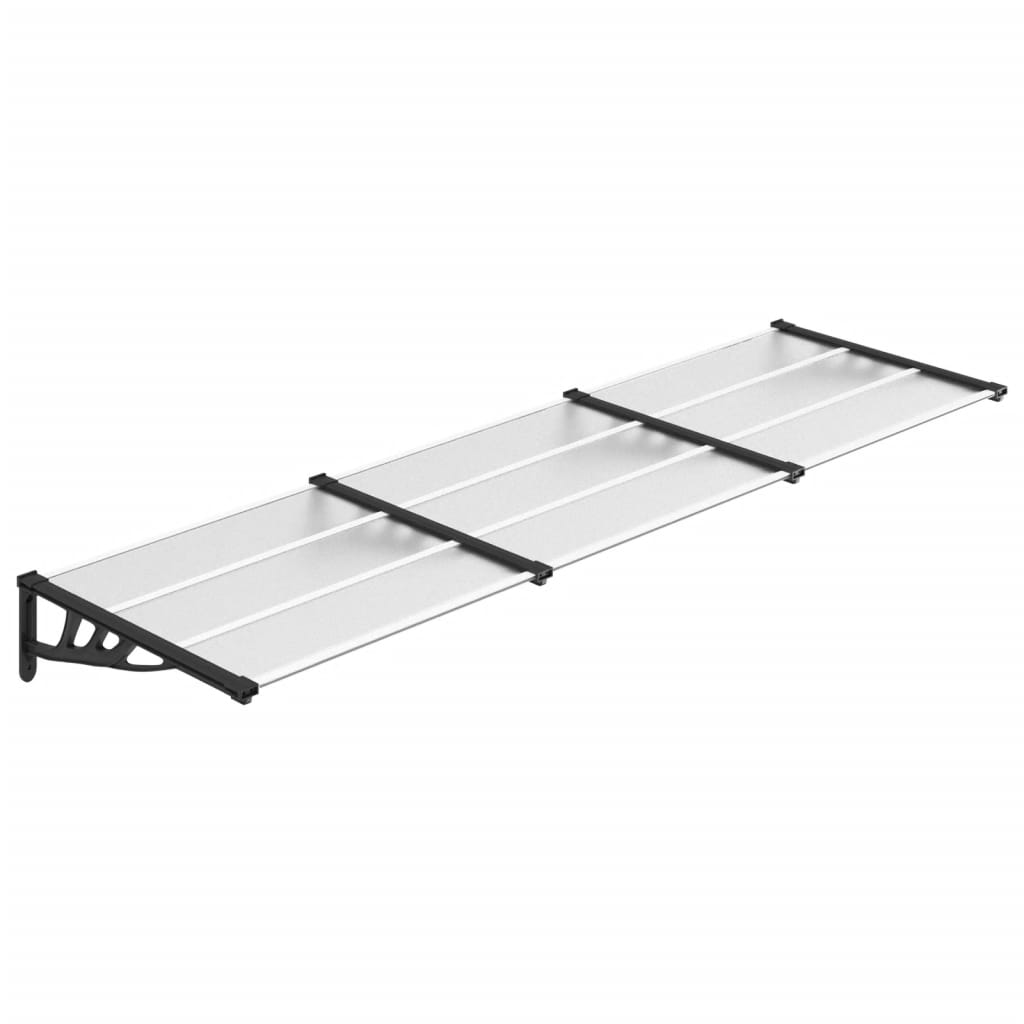 Marquesina Puerta Policarbonato Negro y Transparente Vidaxl - Protección Rayos UV - Dimensiones 122 X 90 Cm