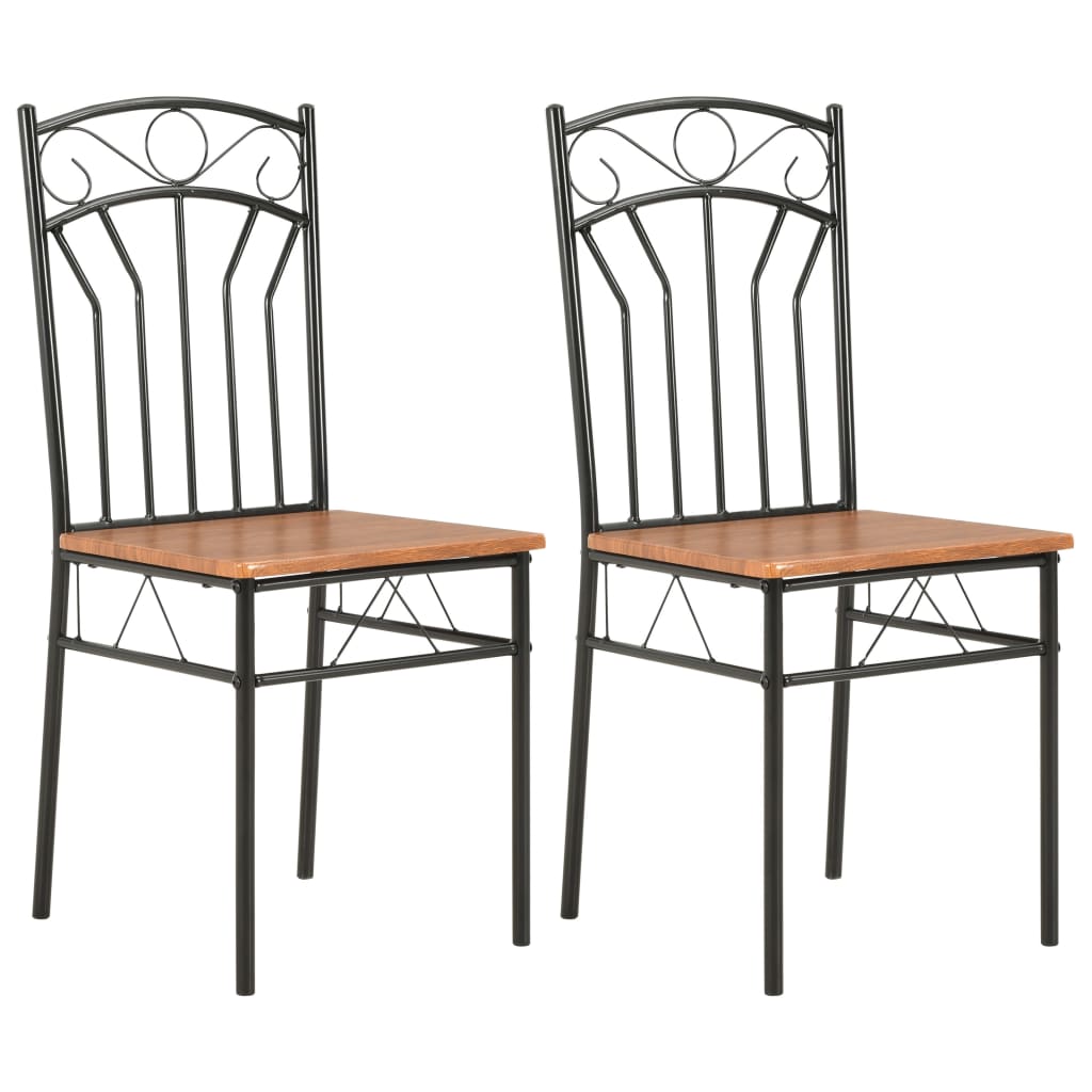 vidaXL Sillas de comedor 2 unidades MDF marrón