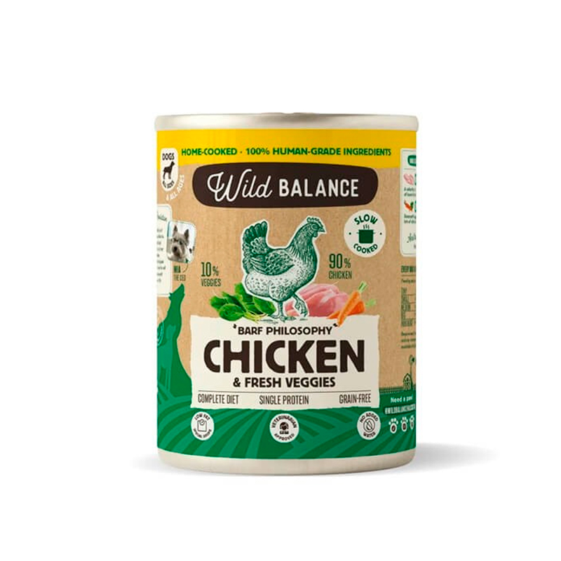 3X400g WILD BALANCE LATA DE POLLO CON VERDURAS FRESCAS PARA PERROS