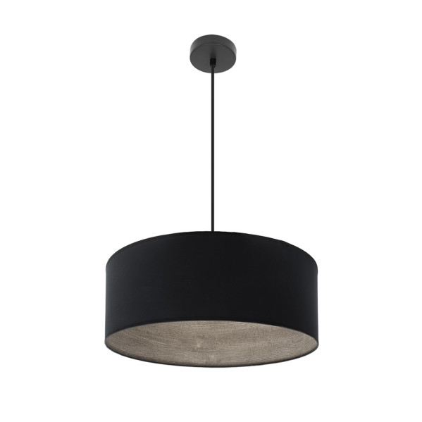 Colgante tania 1xe27 negro/negro-madera gris regx50x50 cm