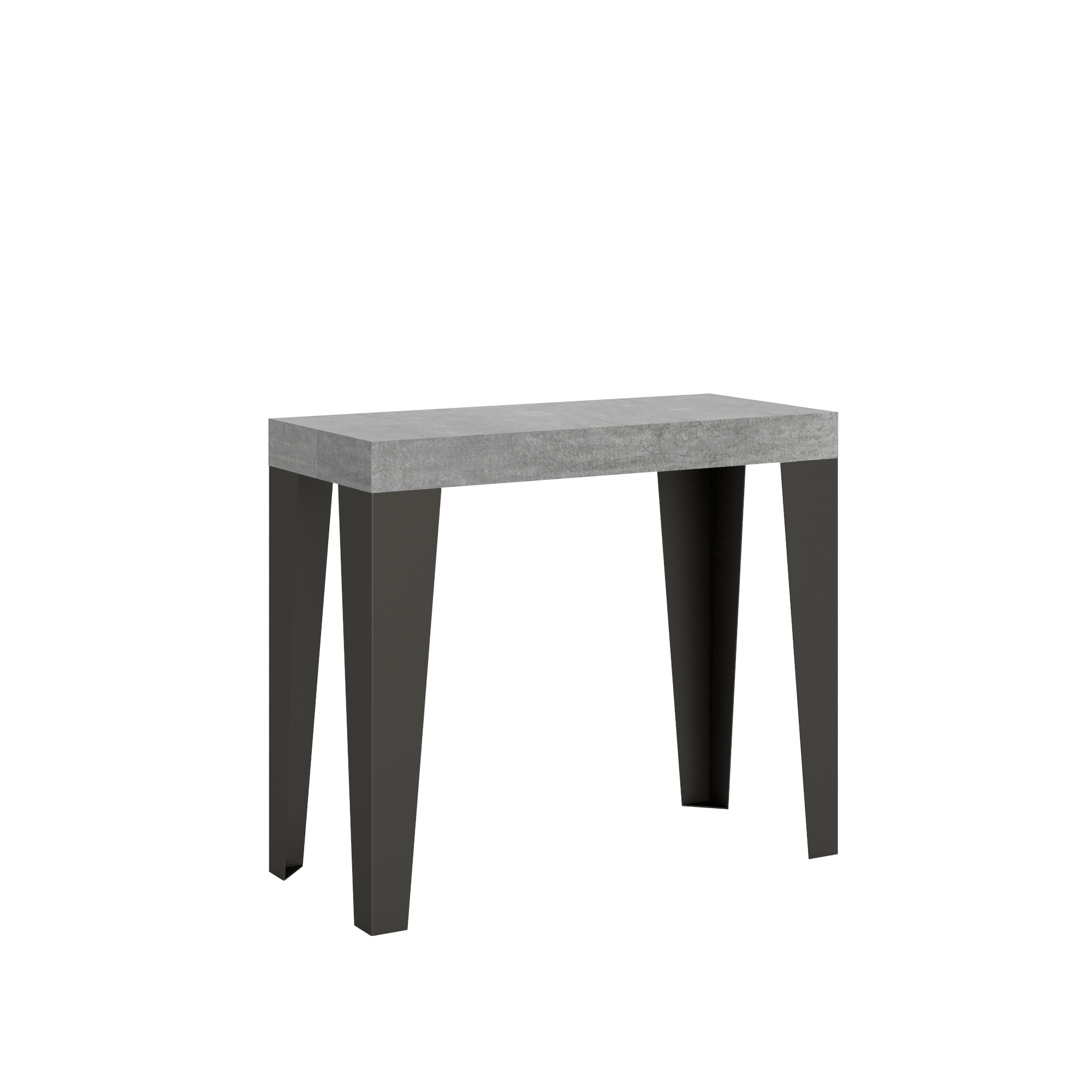 Consola extensible 90x40/196 cm Flame Small Premium Estructura de cemento Antracita - Itamoby
