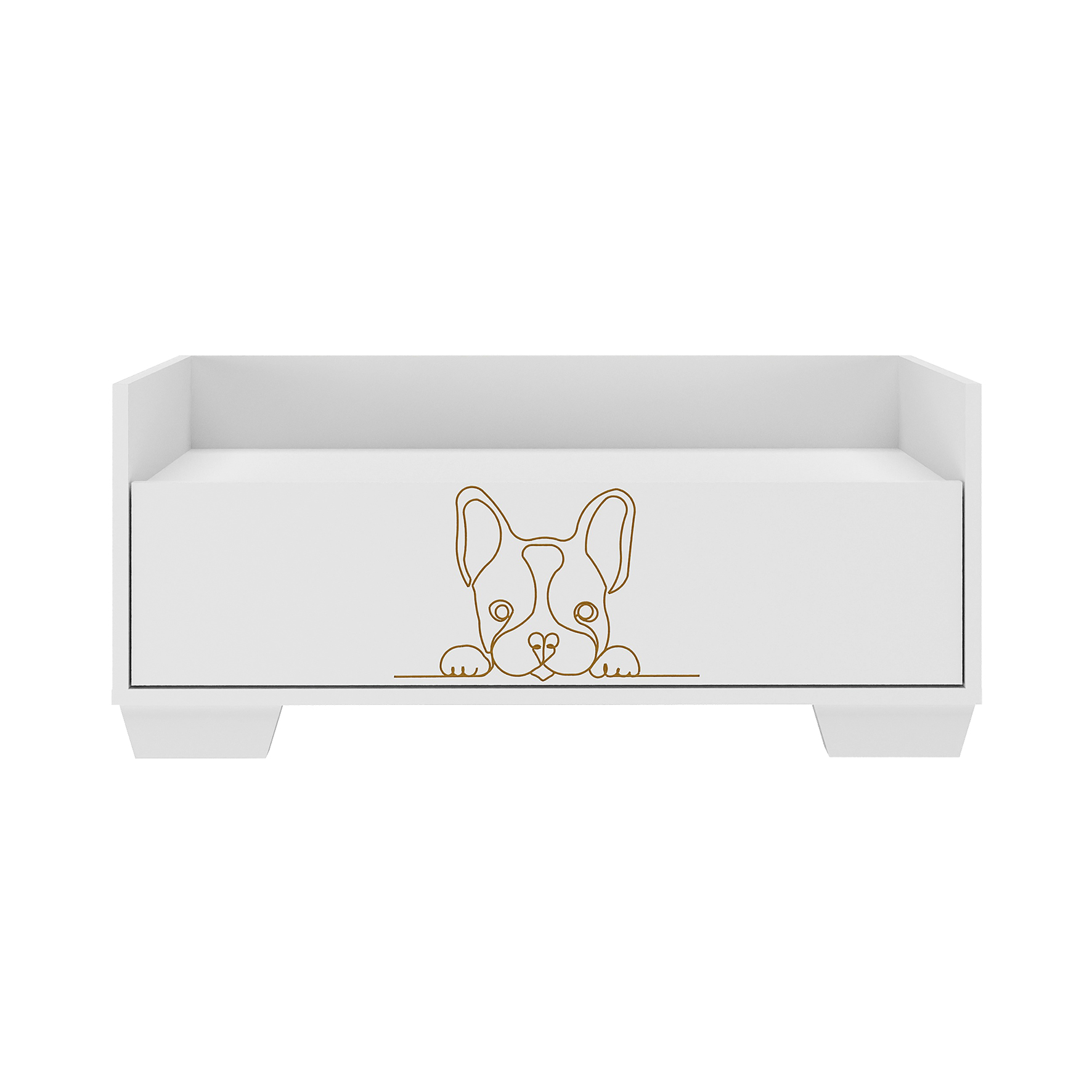 Buyqualia Cama para Mascota (Perro) Color Blanco con cajón (Alto 35 / Ancho 80/ Fondo 40)