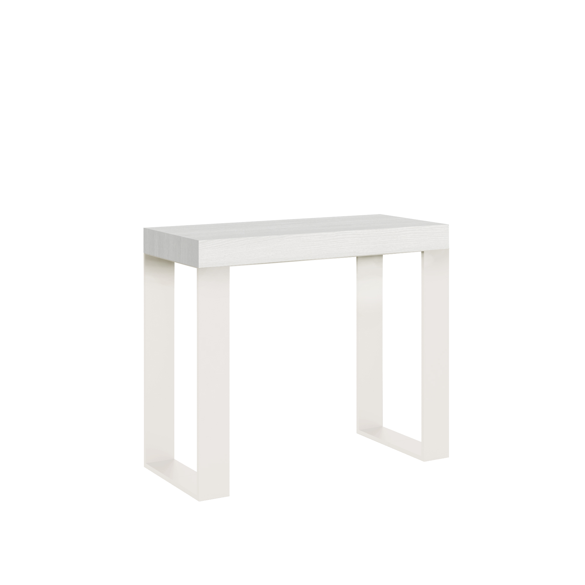 Consola extensible 90x40/196 cm Tecno Small Blanco Estructura Fresno Blanco - Itamoby