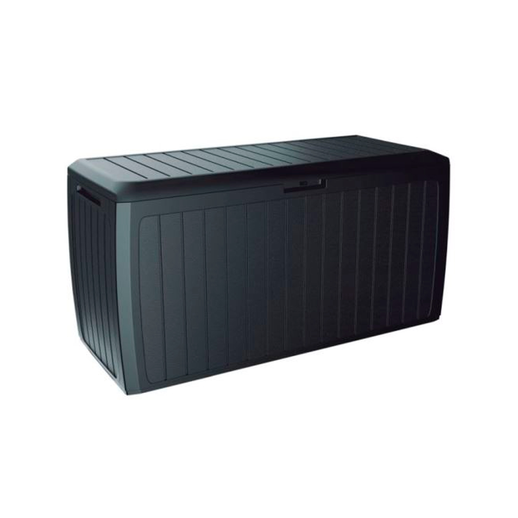 Baúl de jardín 290 litros PROSPERPLAST Boxe Board de plástico en color antracita 116,6 x 47 x 59,5 cm