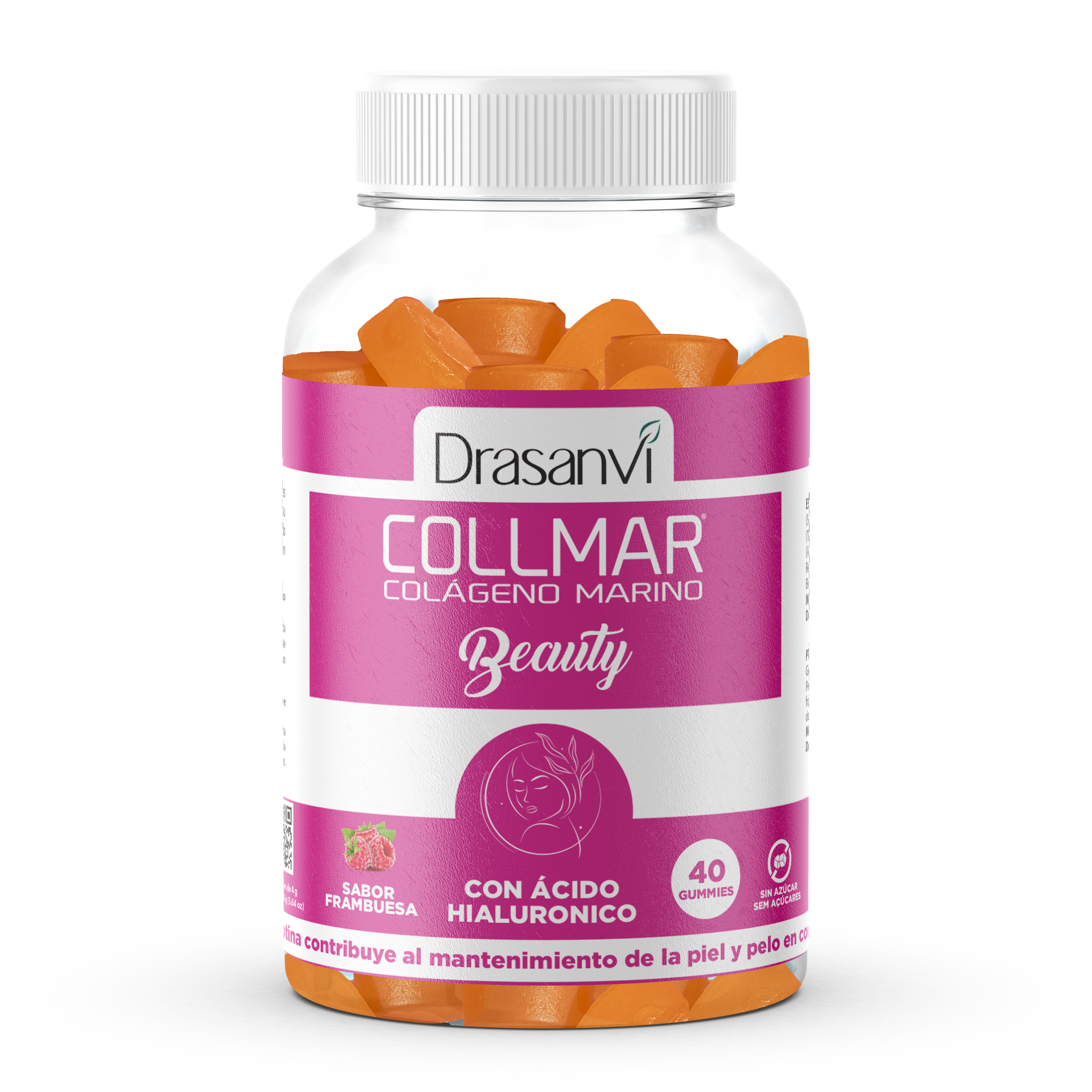 DRASANVI GUMMIES COLLMAR BEAUTY - Gominolas Multivitamínicas Ácido hialurónico + Biotina - Sabor Frambuesa - 40 Gominolas