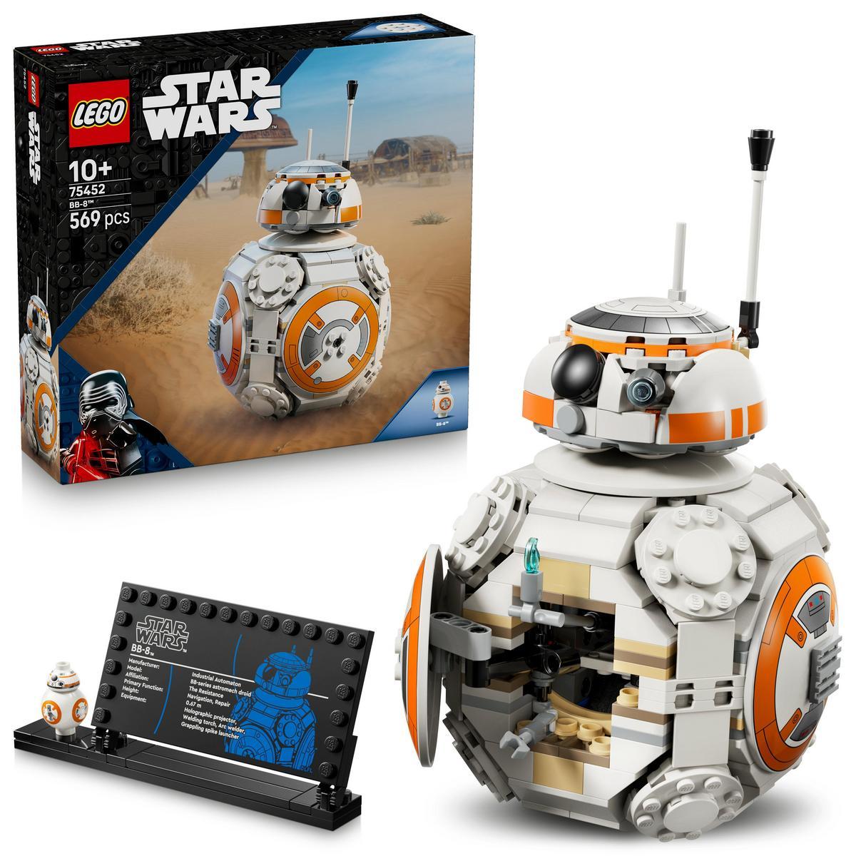 LEGO® 75452 Star Wars: Droide Astromecánico BB-8 Figura de Juguete con Cabeza Giratoria y Rueda - Decoración para la Habitación Infantil de Niños y Niñas de 10+ Años y Fans