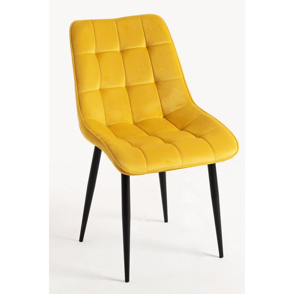 Regalos Miguel - Sillas Comedor - Silla Cade Terciopelo - Amarillo