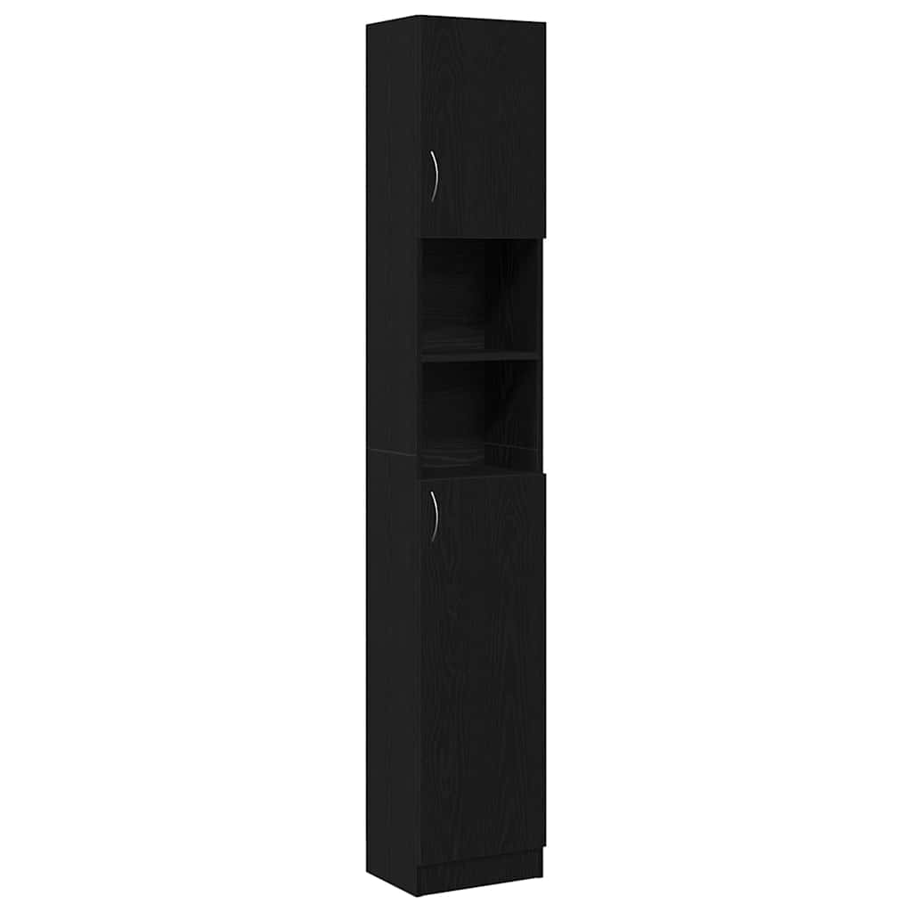 vidaXL Mueble de baño de madera de roble negro 32x25,5x190 cm