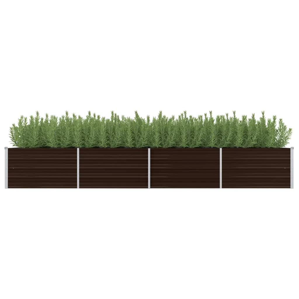 vidaXL Arriate de jardín de acero galvanizado marrón dimensiones 240 x 80 x 45 cm,  320 x 80 x 77 cm,  320 x 80 x 45 cm y mas