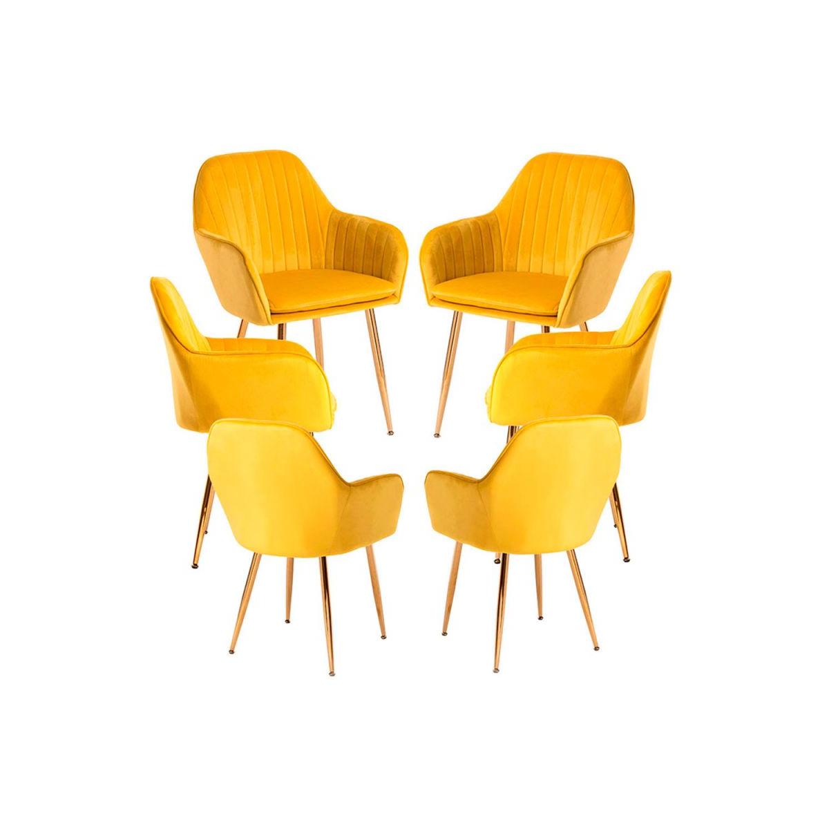 Regalos Miguel - Packs Sillas Comedor - Pack 6 Sillas Chic Golden - Amarillo