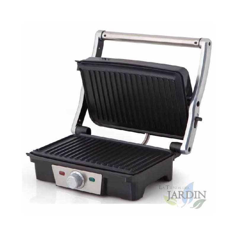 Suinga GRILL INOX Orbegozo. Placa Antiadherente. Cocina Sana. Potencia 1500W. Superficie de Asado Grill.