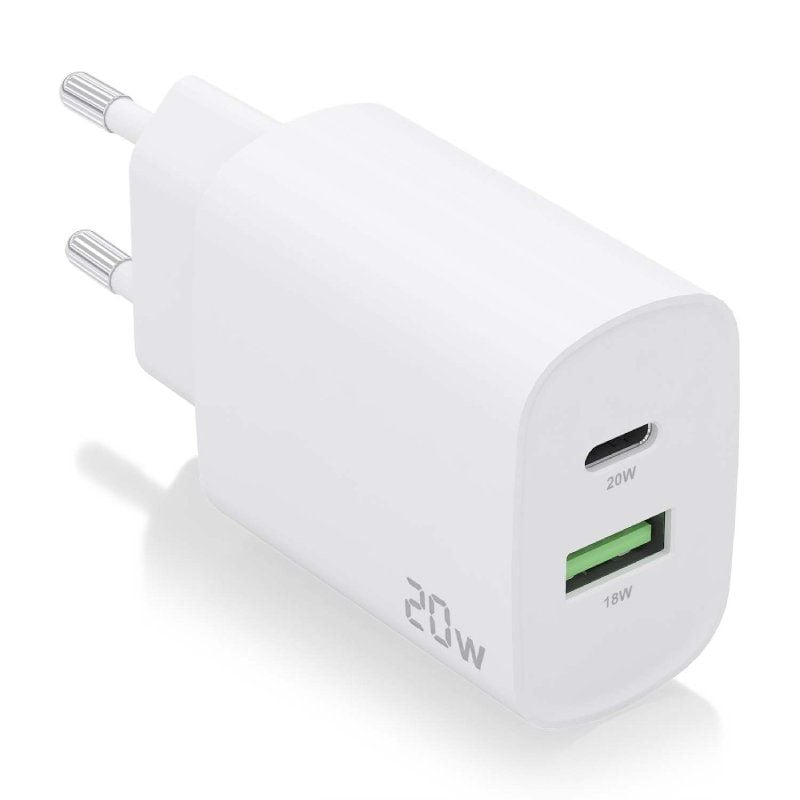 Cargador de pared aisens a110-0754/ 1xusb tipo-c/ 1xusb/ 20w