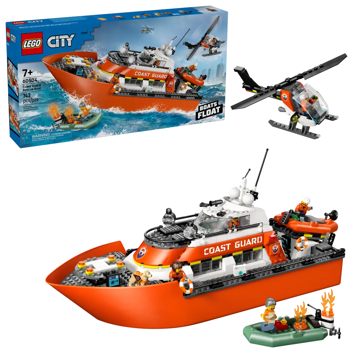 LEGO LEGO City Barco y Helicóptero Guardacostas (60504)