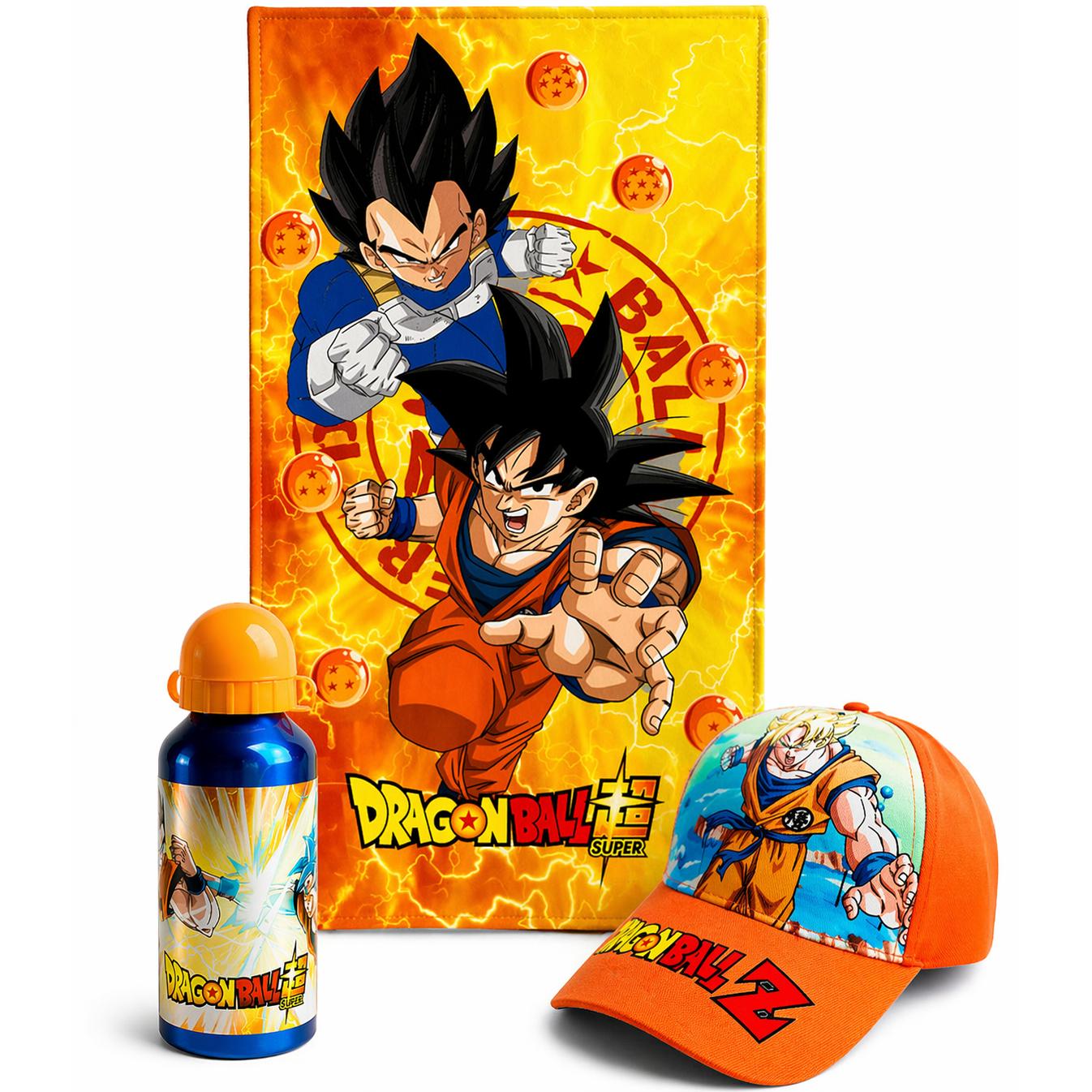 Pack Playa Niño 3 en 1 Toalla Microfibra 140x70 Secado Rápido + Gorra Ajustable + Botella 410ml Set Verano Infantil Piscina Playa Regalo Niños Pokémon Minecraft Stitch Frozen Bluey Dragon Ball Sonic