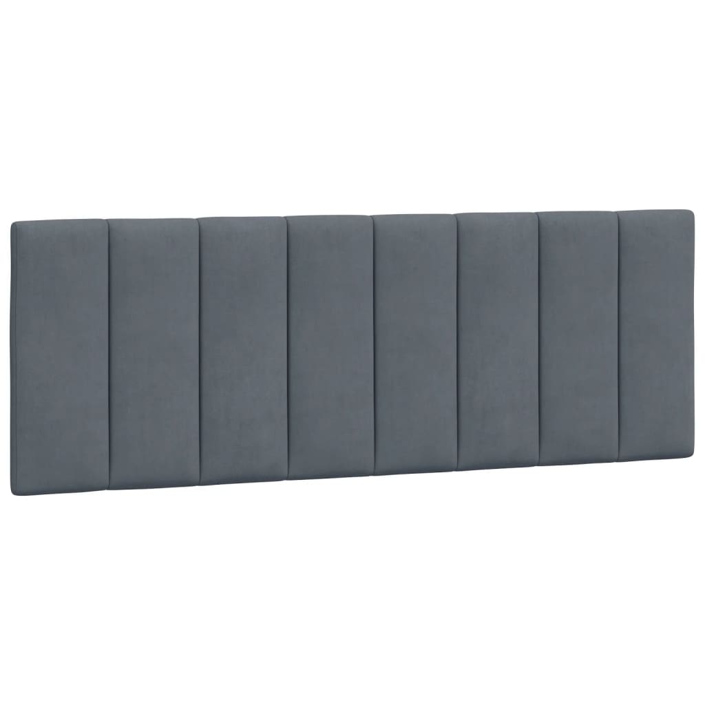 vidaXL Cabecero de cama acolchado Hanko terciopelo gris oscuro 140 cm