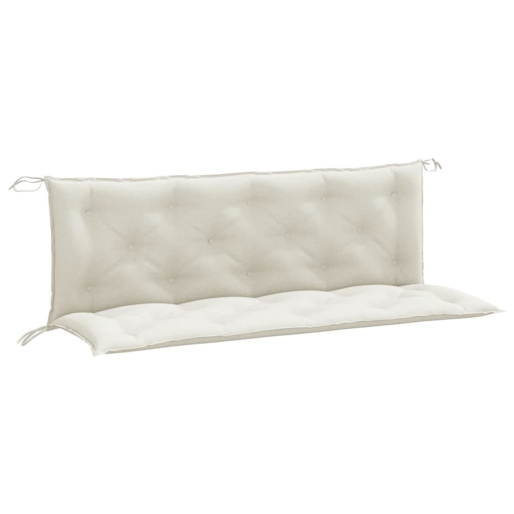 vidaXL Cojines para banco jardín 2 uds tela crema melange 150x50x7 cm