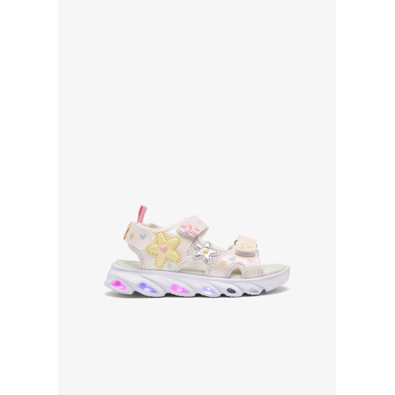 Sandalias planas niña CONGUITOS 260016 WHT SANDALIA SPORT LUCES VELCROS WHITE 38075 26V