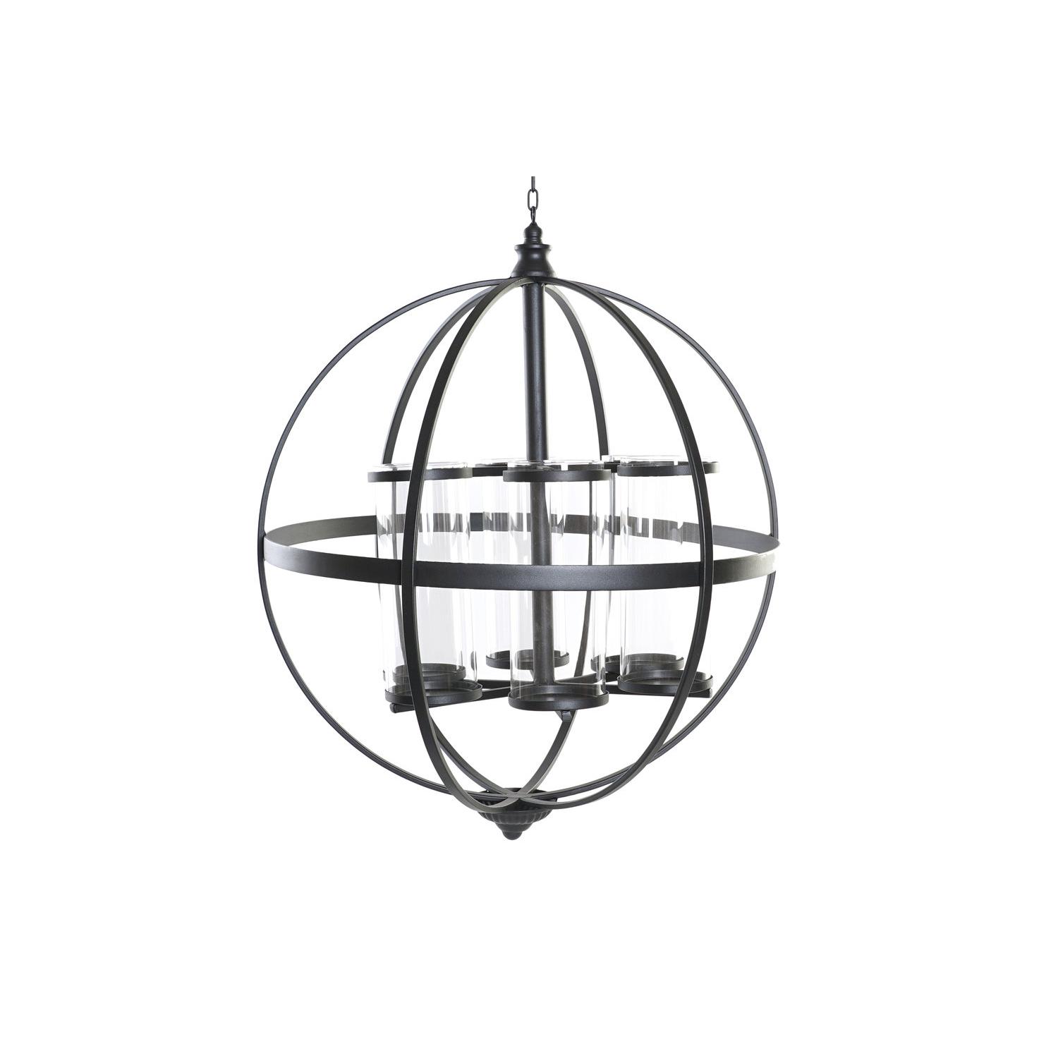 PORTAVELA METAL CRISTAL 60X60X73 NEGRO PV183152
