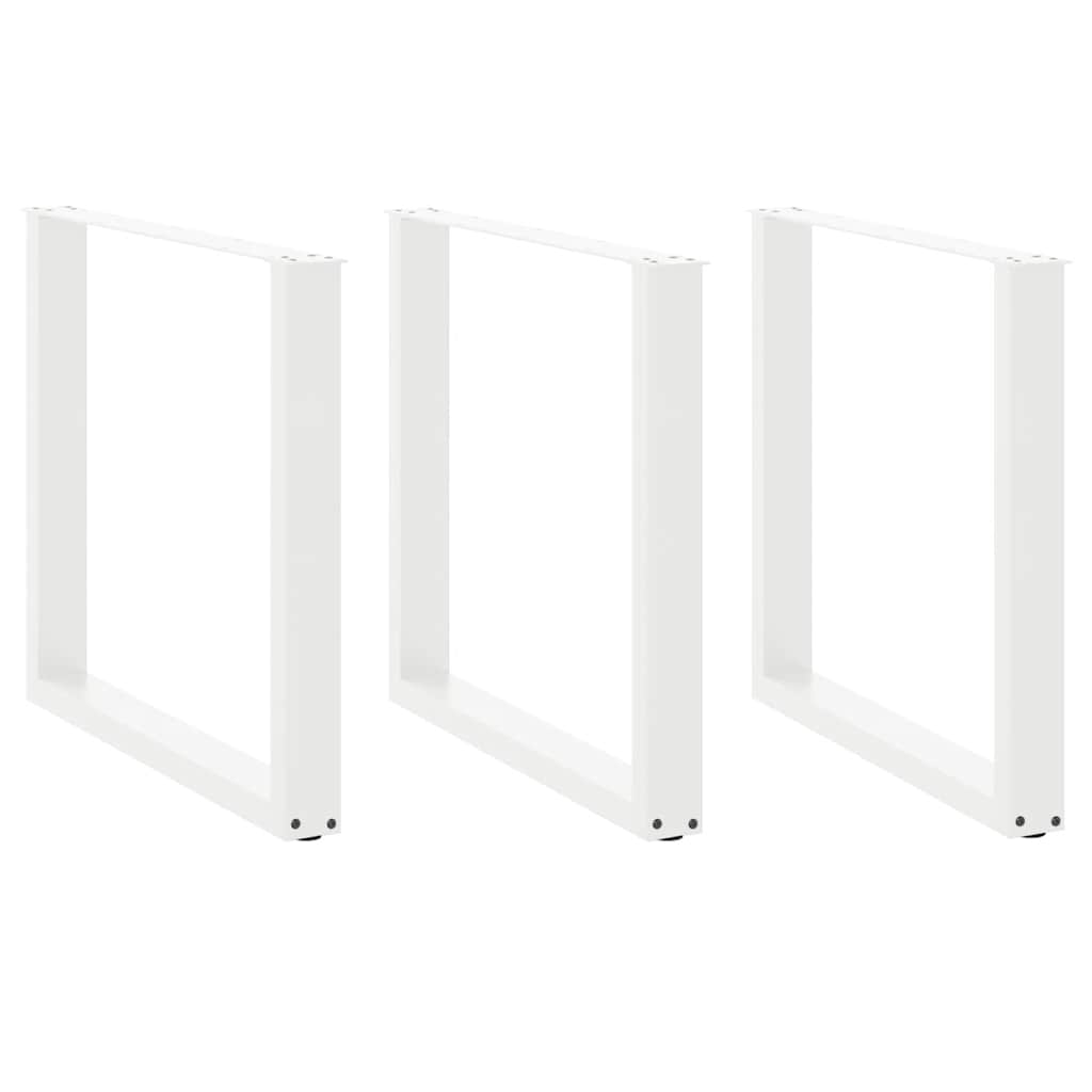 vidaXL Patas para mesa de comedor en forma de U (3 unidades) 90 x (72-73) cm, acero