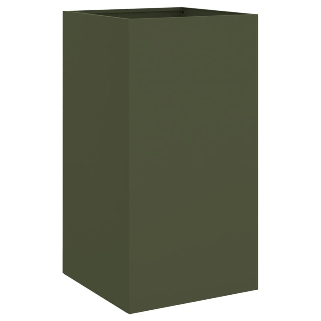 vidaXL Jardinera acero verde oliva 42x38x75 cm