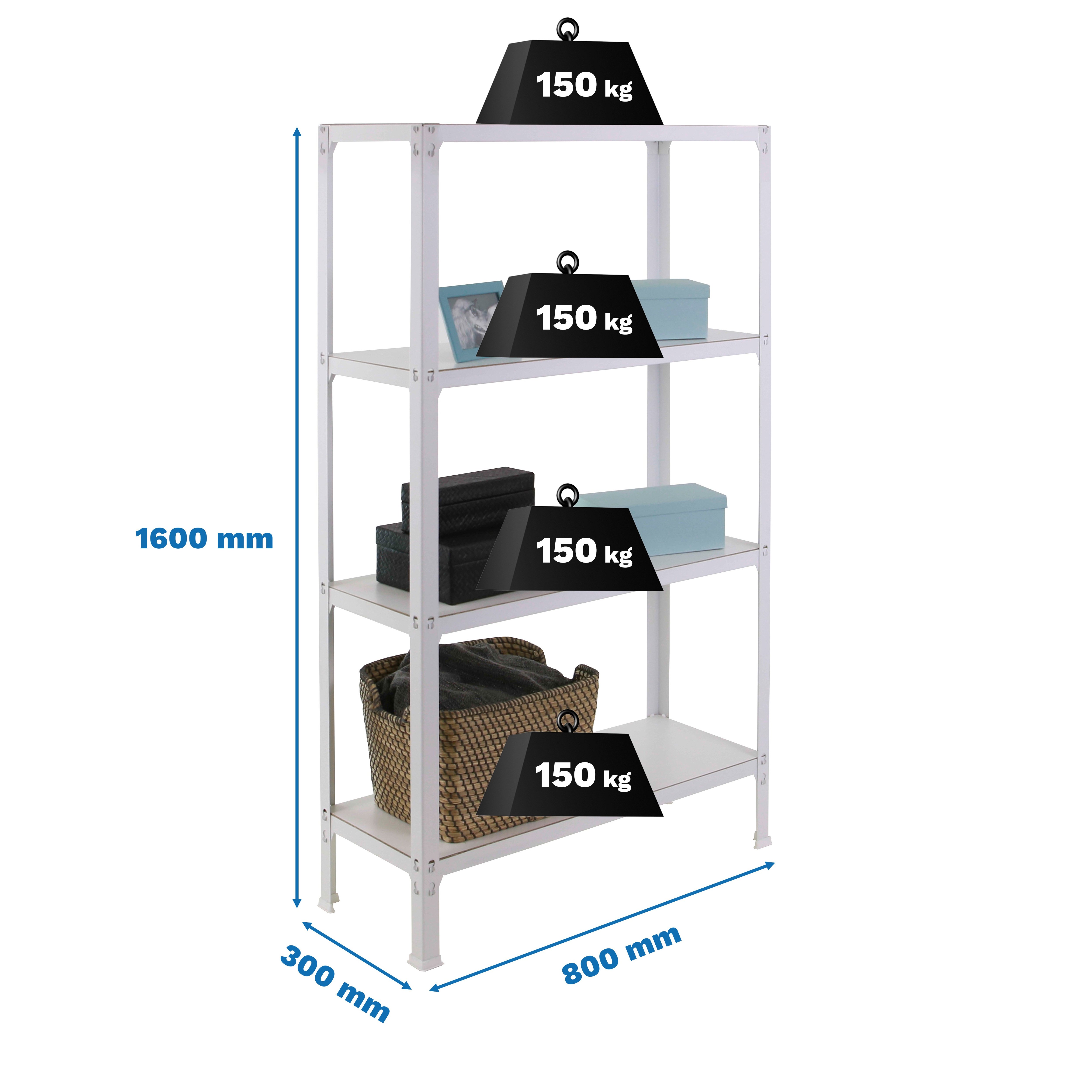 Estantería SIMONRACK Simonhome click wood mini 4/300 blanco/blanco