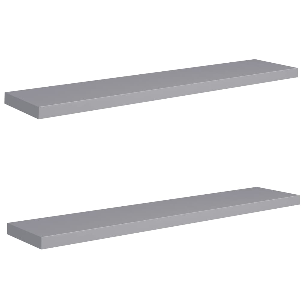 vidaXL Estante flotante pared 2 uds MDF 120x23,5x3,8 cm Blanco brillante, negro brillante, gris brillante Mueble Almacenaje Estantería para Oficina, Estudio, Dormitorio Estantería/Librería/ mueble de Almacenamiento