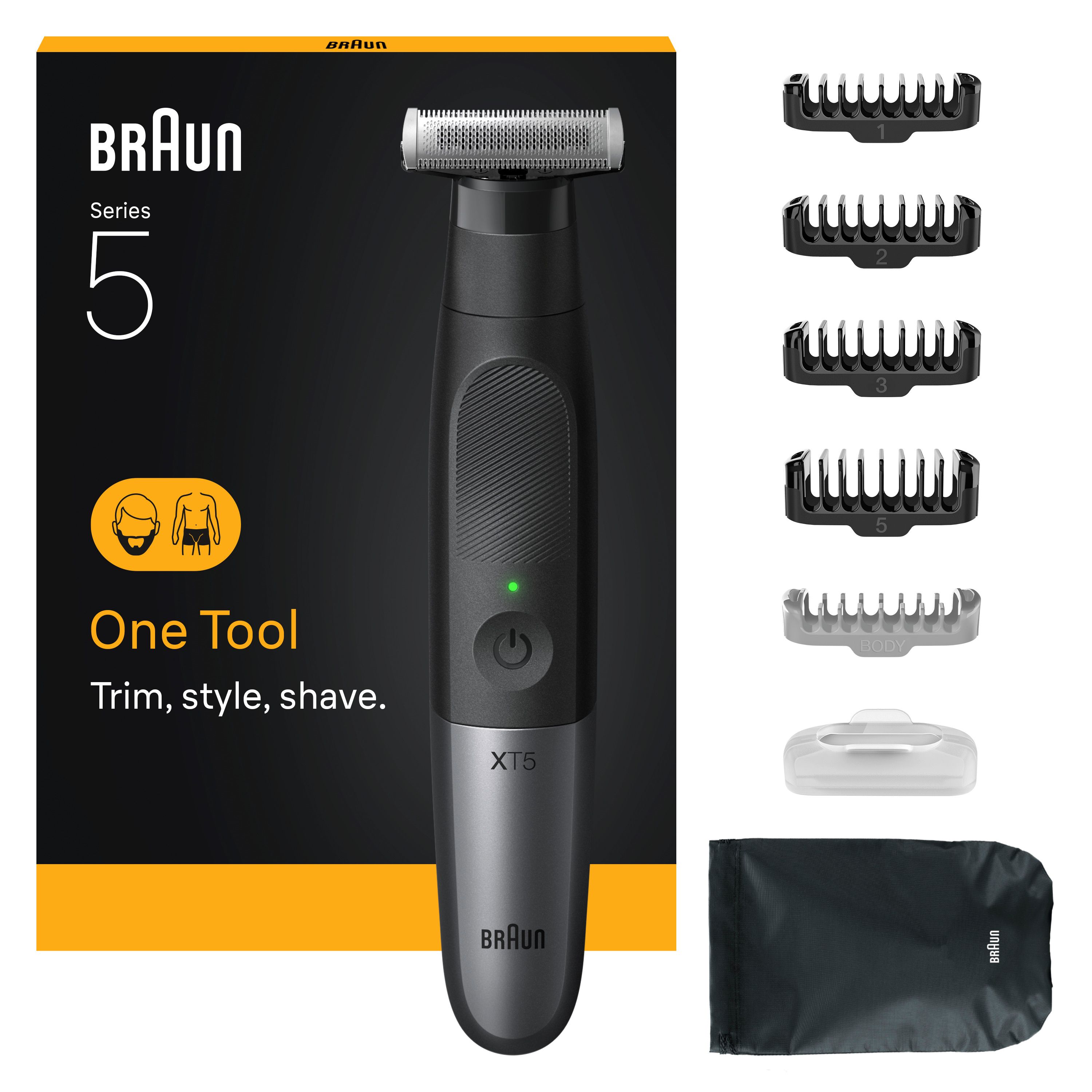 Braun Series XT5100 Afeitadora y Recortadora de pelo, color Negro, Plata - Producto Europeo con Garantía Oficial.