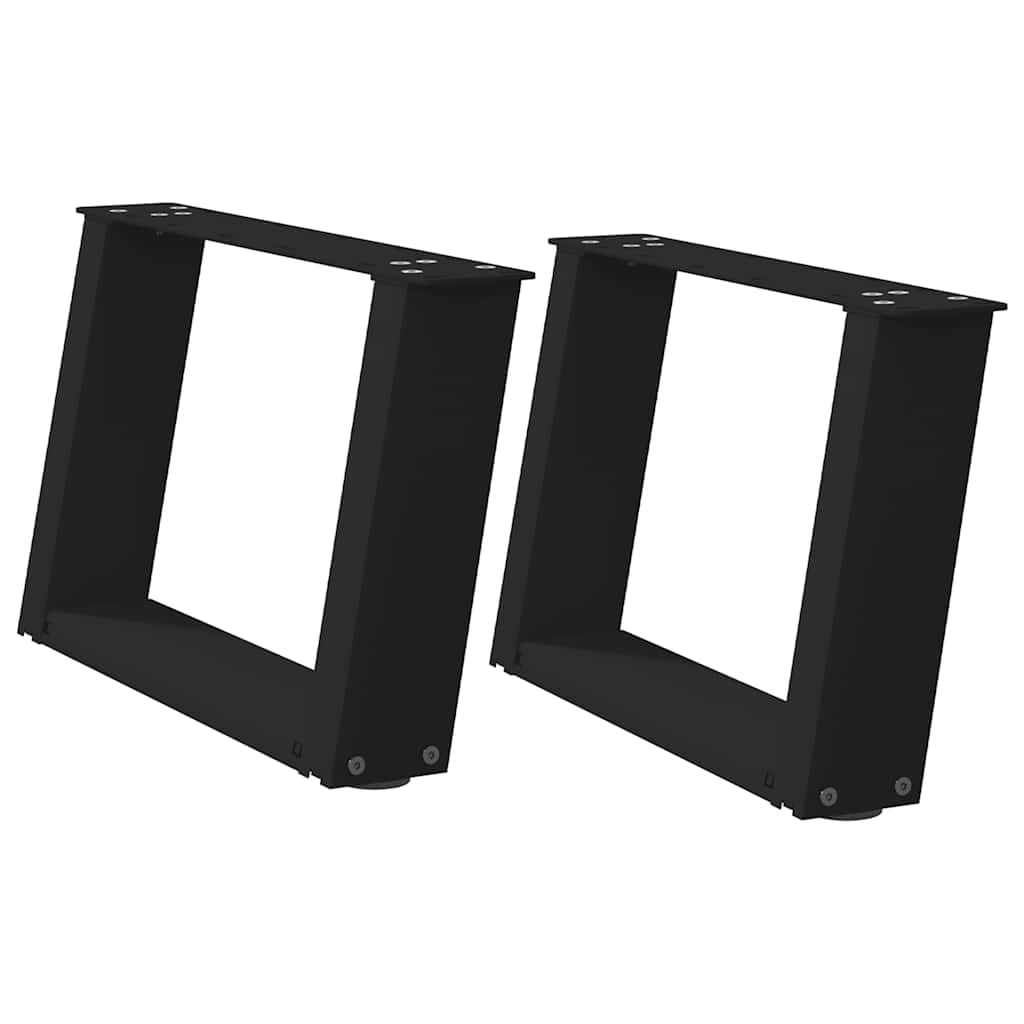 vidaXL Patas para mesa de centro en forma de U (2 unidades) 40 x (30-31) cm, acero