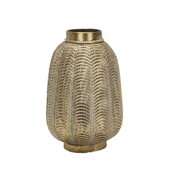 FABRILAMP Lámpara de sobremesa Trikala Cuero Envejecido 1xe27 39x25x25cm