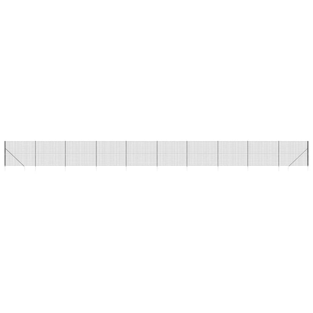 vidaXL Cerca de alambre con pinchos de anclaje gris antracita 1,6x25 m