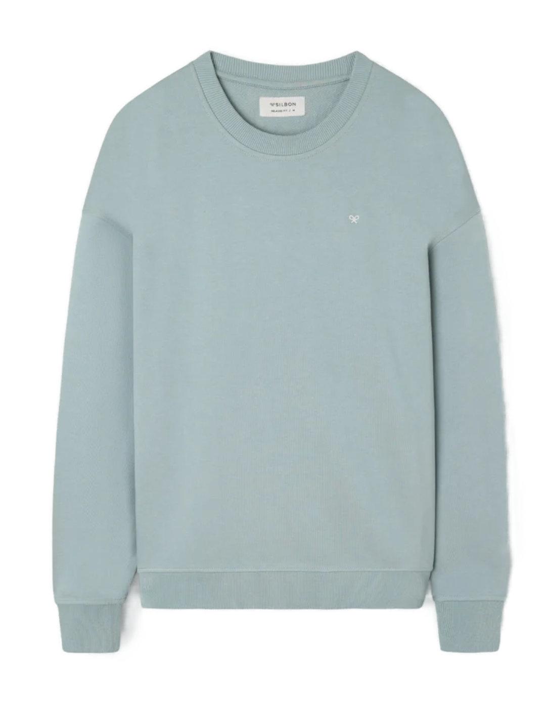 Sudadera Silbon relaxed fit plan verde agua para hombre