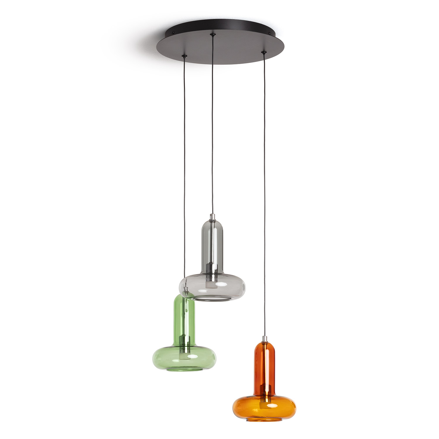 Ledkia Lámpara Colgante LED 15W Aluminio Fontans 3 Focos Multicolor