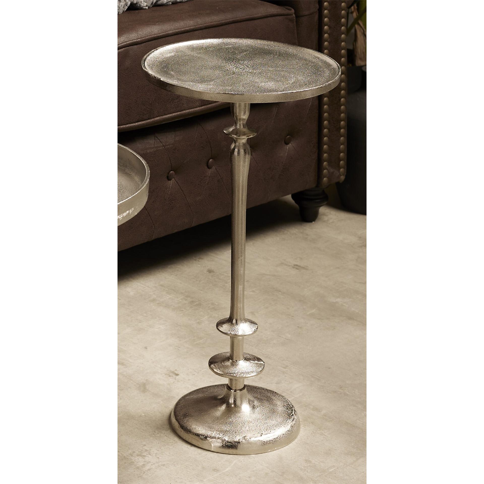 Mesa aux. redonda aluminio plata 30dx58 cms. 30dx58 cms. El mejor complemento para tu hogar lo encontrarás aquí.