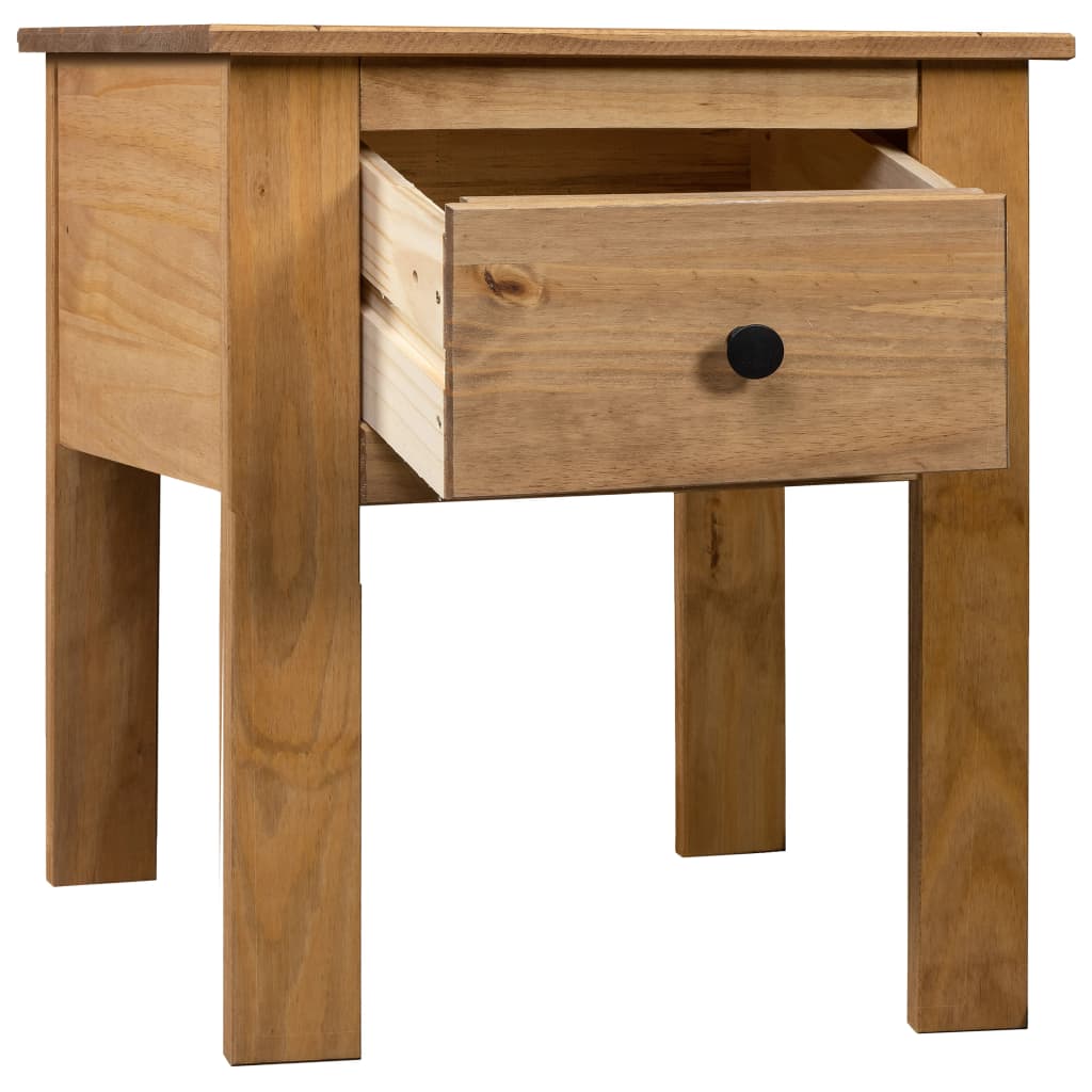 Mesita de Noche Vidaxl de Madera Maciza de Pino Panamá 46x40x57 Cm - Marrón, Gris, Blanco