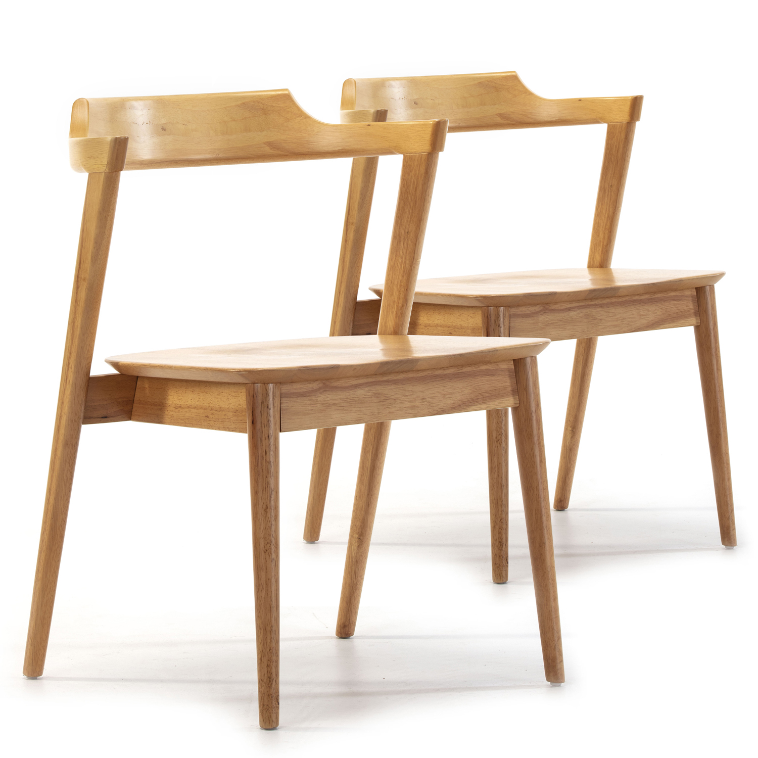 VS Venta-Stock Pack 2 Sillas Venus Roble de Madera de Caucho Macizo