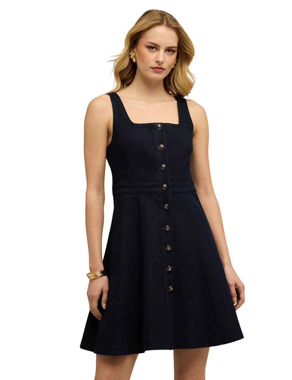 Motivi - Vestido camisero de mezclilla