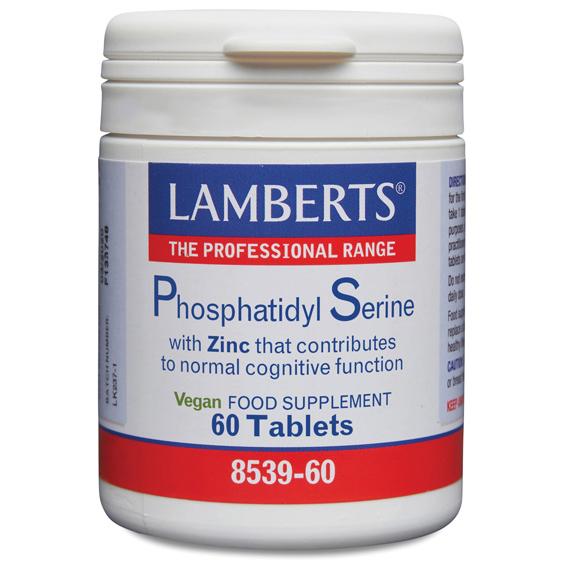 Lamberts Fosfatidil Serina 100 mg con Zinc 5 mg - 60 Tabletas