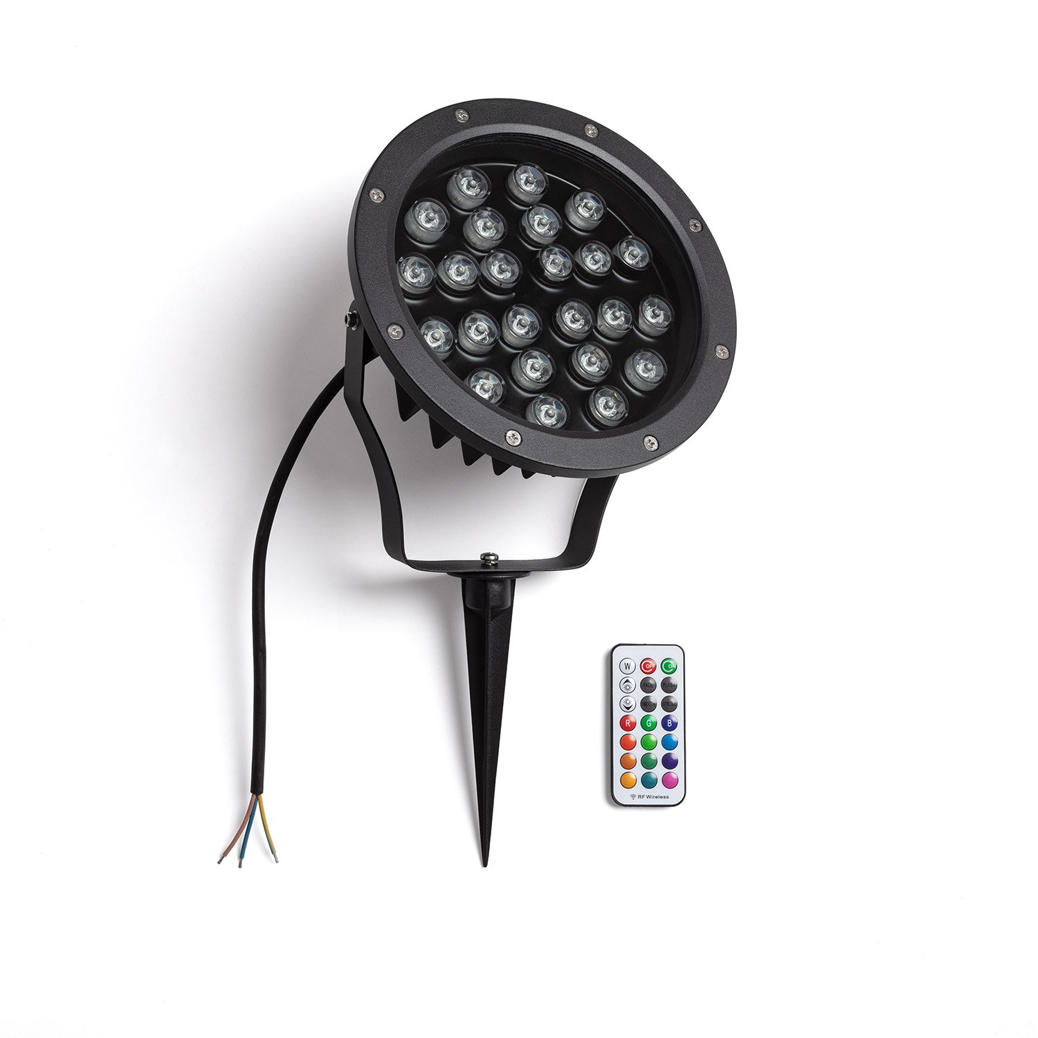 Ledkia Foco Exterior LED 24W IP67 con Pincho Colmar RGB RGB