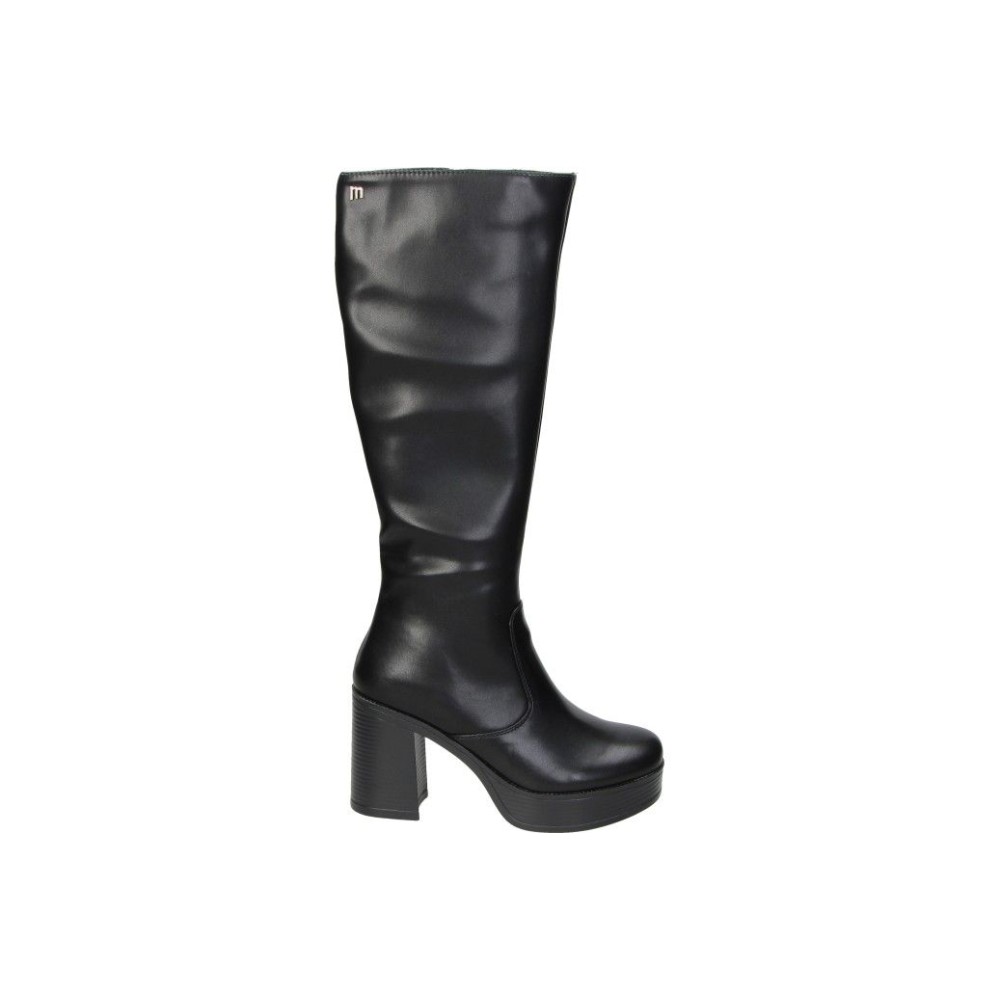 MTNG | Botas de Tacón Mustang New 67 para Mujer – Botas Altas en Color Negro con Cremallera Lateral – Tacón Alto y Cómodo – Con Plataforma – Hasta la Rodilla – Versátiles y Combinables – Modelo 50522