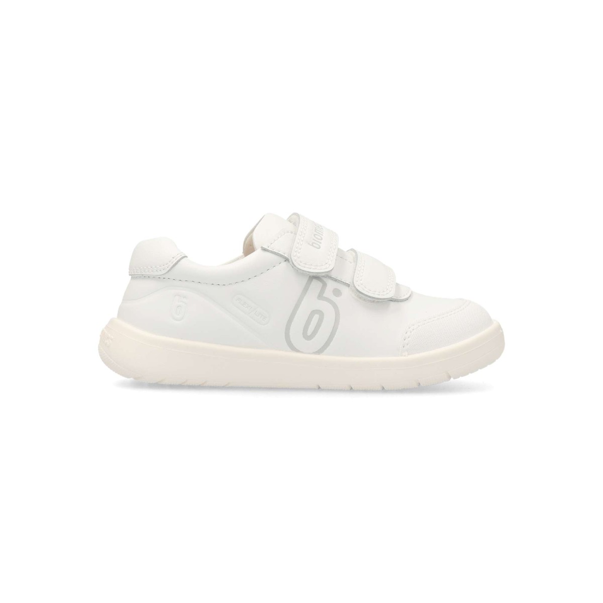 Biomecanics - Zapatillas colegial respetuosa BIOMECANICAS con puntera reforzada, suela plana y doble tira adherente para crecimiento natural, plantilla antibacteriana y transpirable